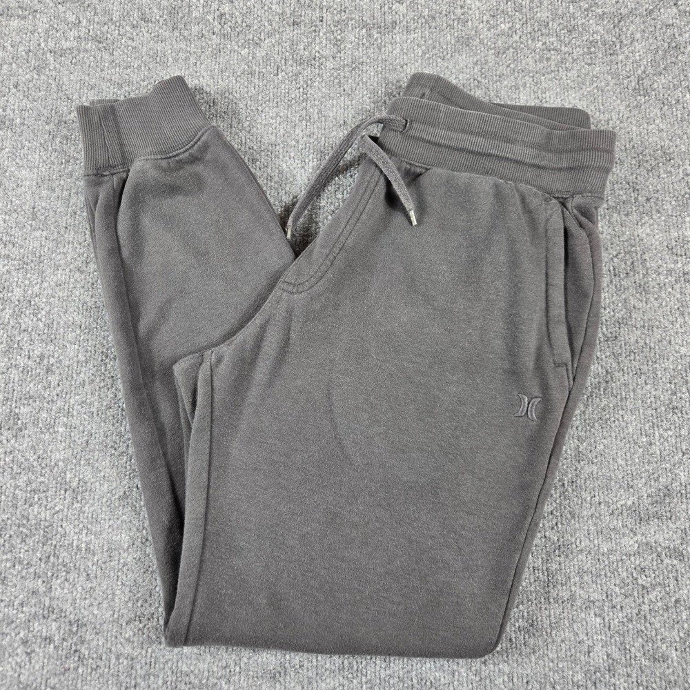 Hurley Fleece Joggers Mens Small Gray Drawstring Sweatpants 1851219